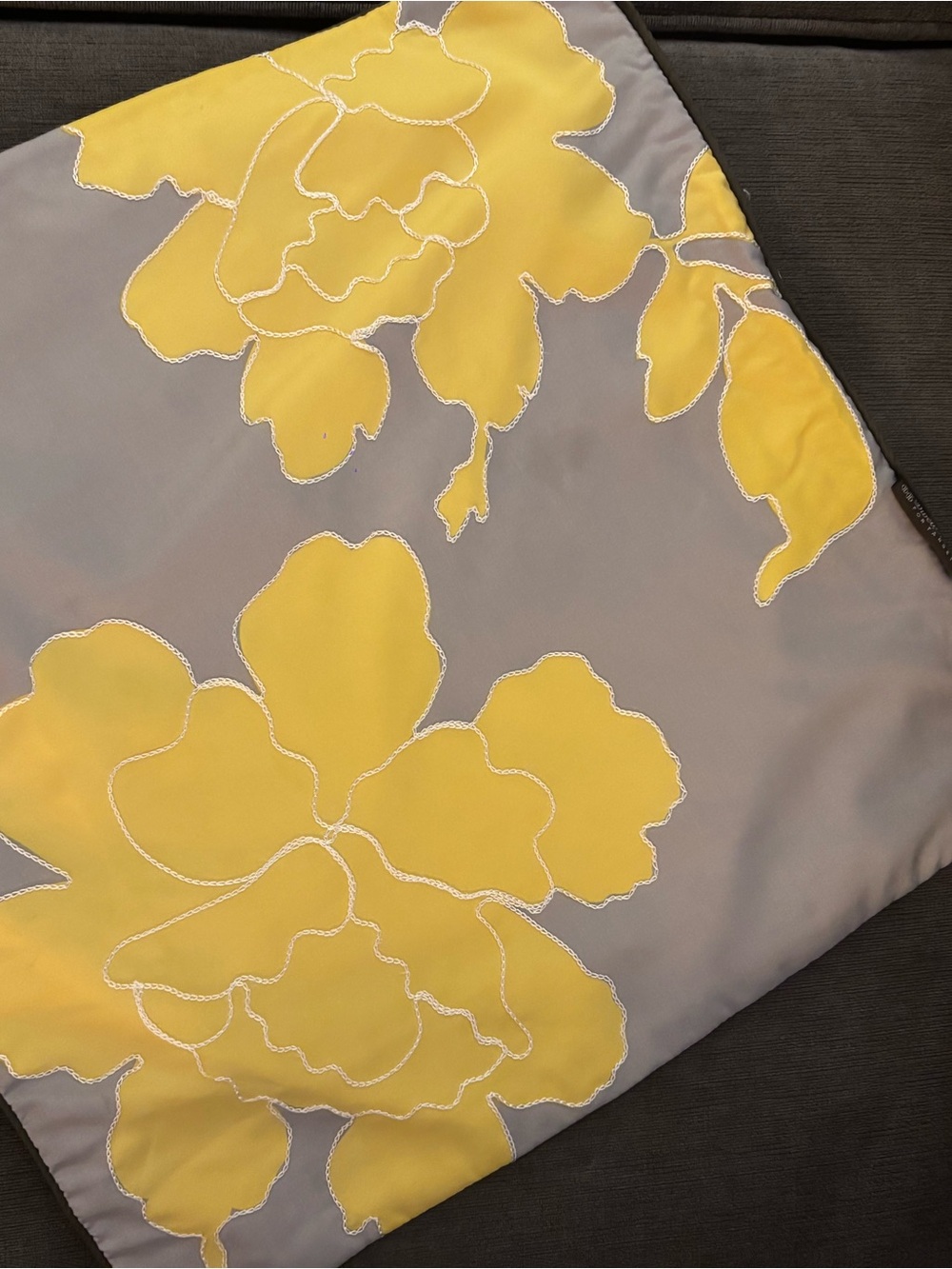 Dwell Studio for Target Yellow and Gray Decorative Throw Pillow Cover 100% Silk